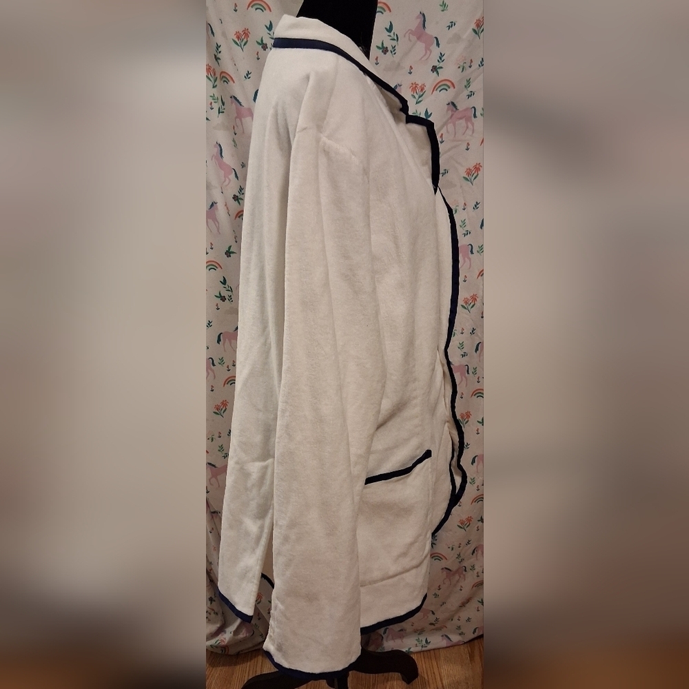 NWOT BASK White Turkish Cotton Resort Luxury Poolside Toweling Blazer XXL 48EU - Picture 4 of 11
